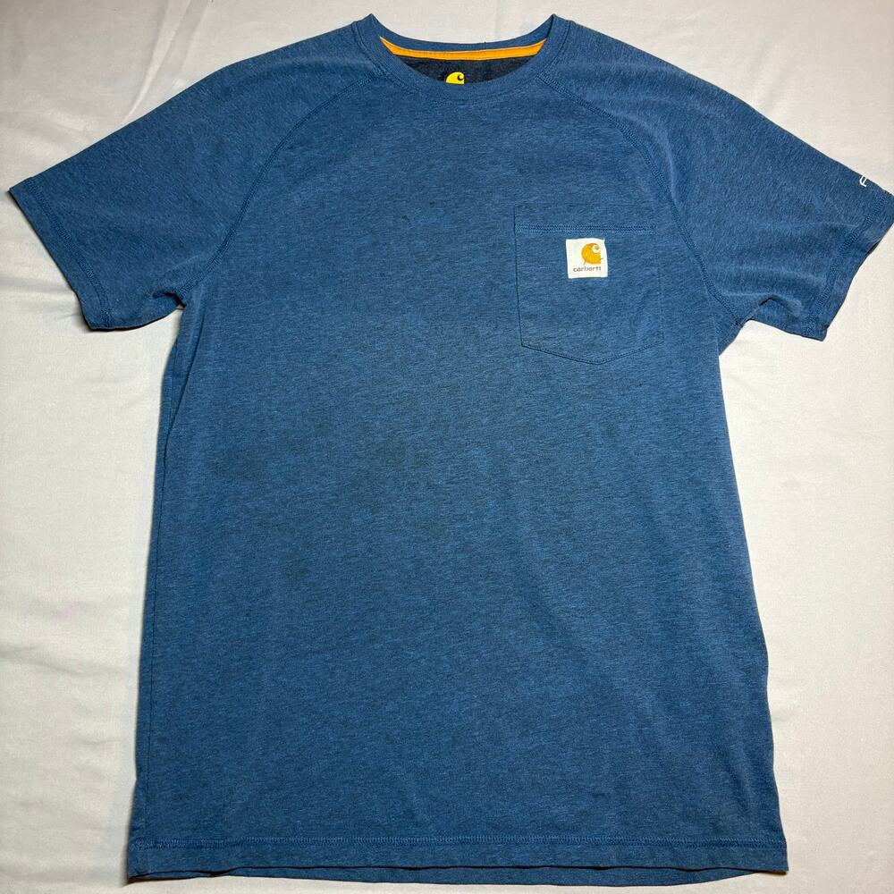 Carhartt force relaxed fit short sleeve blue pocket t shirt